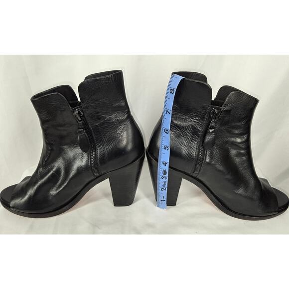 RAG & BONE WOMEN’S NOELLE BLACK LEATHER PEEP TOE BOOTIES – US SIZE 9 - Picture 6 of 11